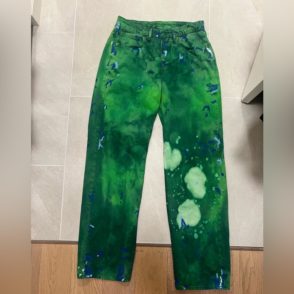 Good American paint splattered jeans